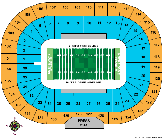 Notre Dame Stadium Seating Chart